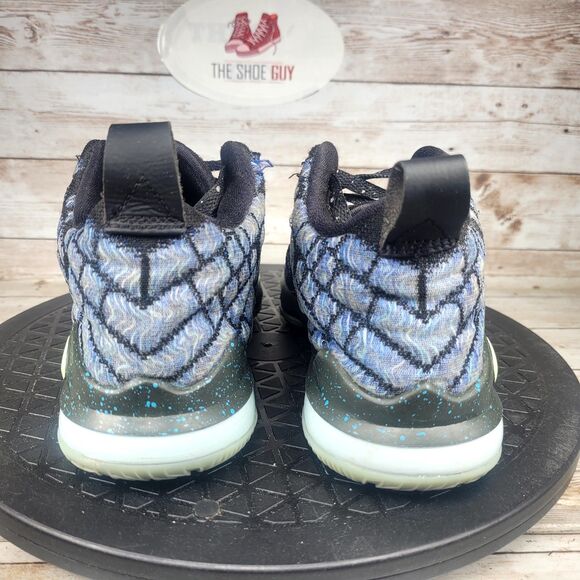 Nike LeBron 17 Youth 1Y Mid  Constellations Blue Green Athletic Kids Shoes - Picture 6 of 10